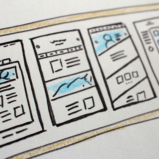 Dev Tech Solutions | an image showing various website layout sketches