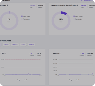 Dev Tech Solutions | what We Deliver | An image showing a website hosting dashboard
