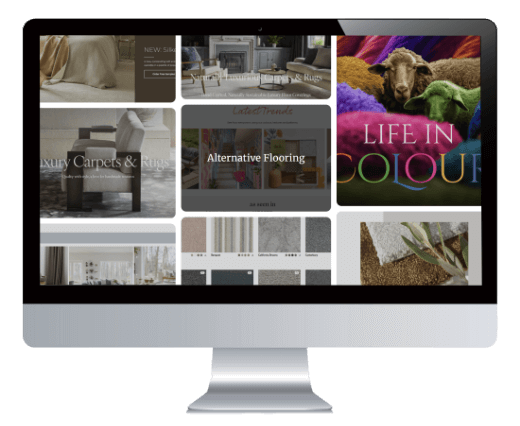 Dev Tech Solutions | Website Design | An image showing the suppliers section of the Barbers Flooring Website on a Mac
