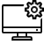 Dev Tech Solutions | SEO | Icons | an icon showing a computer with a gear signifying technical items
