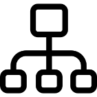 Dev Tech Solutions | Website Build | Icon | showing how 3 different items are connected to a parent item