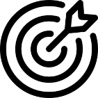 Dev Tech Solutions | Website Build | Icon | showing an arrow hitting a bullseye on a target